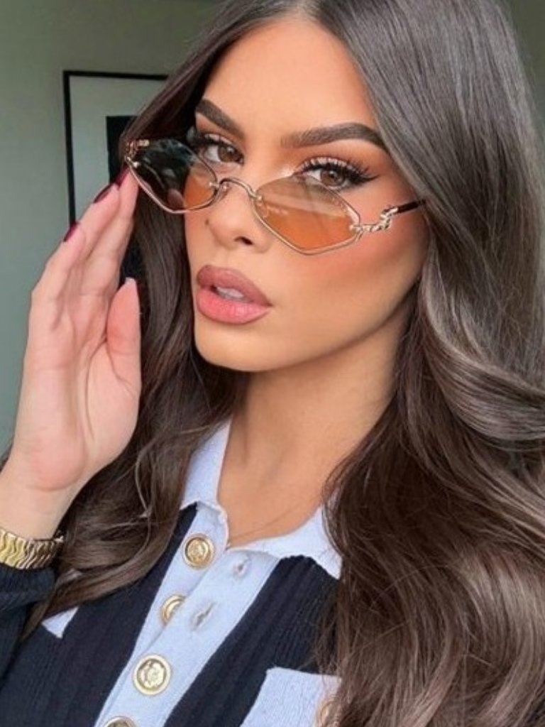 Gucci Gg1604s 004 Sunglasses Gold Geometric Frame